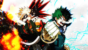 Bakugoand Midoriya Dynamic Heroes4 K Wallpaper