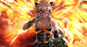 Bakugou Aesthetic Desktop Fire Explosion Wallpaper