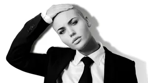 Bald Beautyin Blackand White Wallpaper
