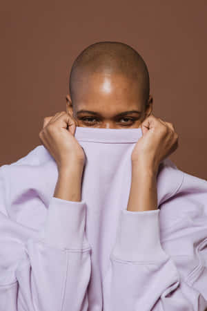 Bald Person Peeking Over Collar.jpg Wallpaper