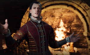 Baldurs Gate3 Character Fireplace Gesture Wallpaper