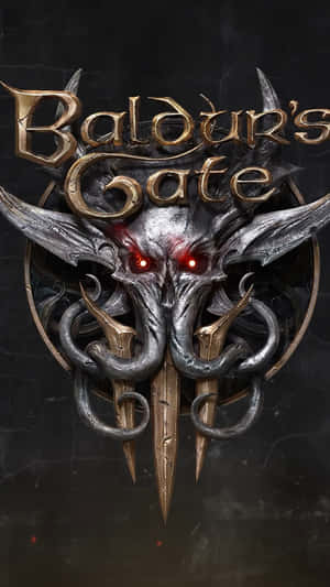 Baldurs Gate3 Logo Demonic Skull Wallpaper