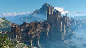 Baldurs Gate3 Majestic Cliffside Castle Wallpaper