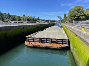 Ballard_ Locks_ Barge_and_ Lock_ Chamber.jpg Wallpaper