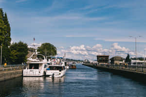 Ballard_ Locks_ Boat_ Passage_ Sunny_ Day.jpg Wallpaper