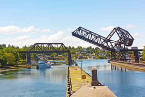 Ballard_ Locks_ Railroad_ Bridge_ Opening Wallpaper