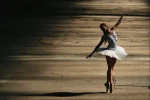 Ballet Dancer In Open Space Wallpaper