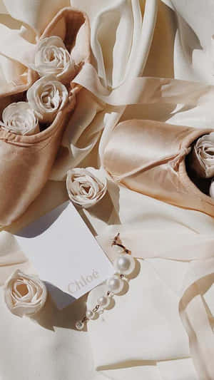 Ballet Shoesand Roses Aesthetic Wallpaper