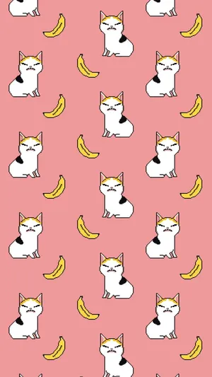 Banana Cat Pattern.jpg Wallpaper