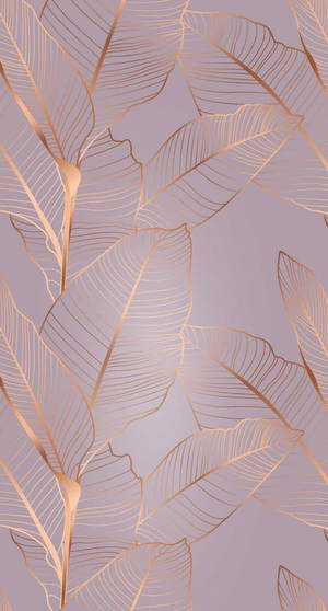 Banana Leaves Rose Gold Iphone Wallpaper