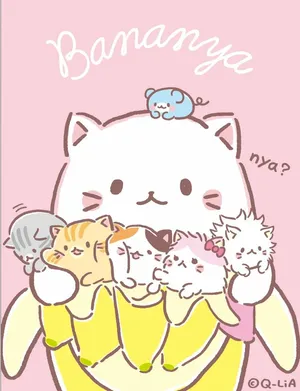 Bananya_and_ Friends_ Illustration Wallpaper