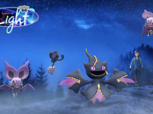 Banette, Noibat, And Yamask Characters Wallpaper