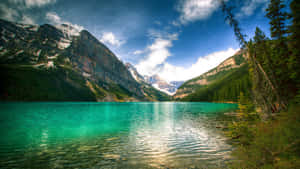 Banff National Park Lake Between The Mountains Wallpaper