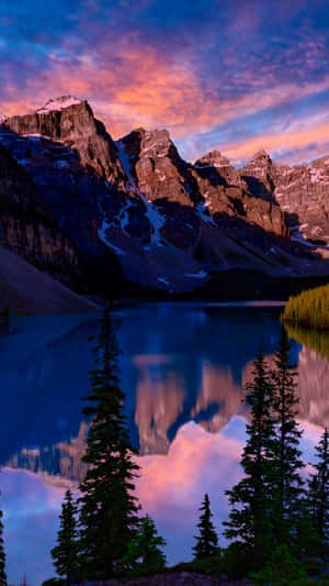 Banff National Park Orange Sky Wallpaper