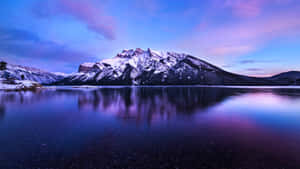 Banff National Park Purple Aura Mountains Wallpaper