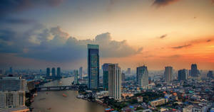 Bangkok City Sunset Photography Wallpaper