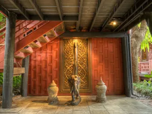 Bangkok Jim Thompson's Wooden Elephant Wallpaper