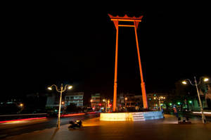 Bangkok's Giant Swing Night Photography Wallpaper