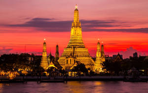 Bangkok Wat Arun Sunset Photography Wallpaper