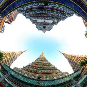 Bangkok Wat Pho Fisheye Photography Wallpaper