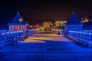 Bangor Pier Night Lights Wallpaper