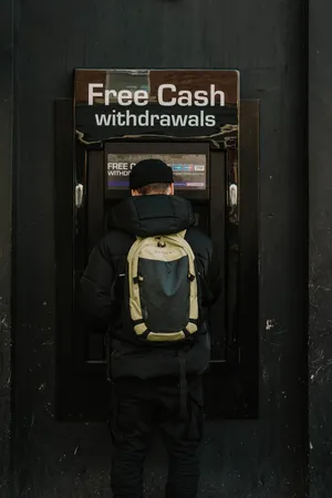 Bank Man In Atm Machine Wallpaper