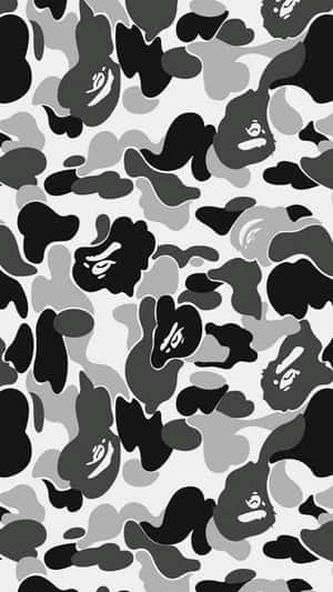 Bape Camouflage Pattern Shark Motif Wallpaper