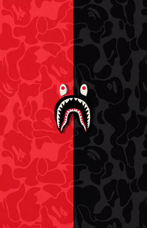 Bape Hype Shark Red Black Wallpaper