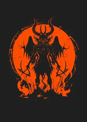 Baphomet Silhouette Art Wallpaper