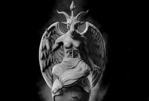 Baphomet Statue Monochrome Wallpaper