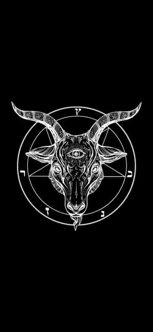 Baphomet Symbol Black Background Wallpaper