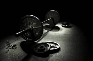 Barbell On Rubber Floor Wallpaper