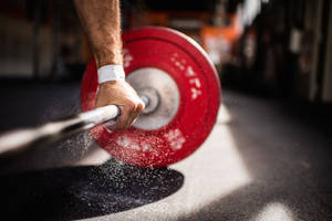 Barbell With Red Plate Wallpaper