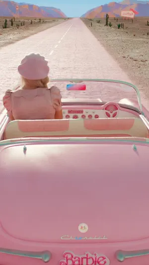 Barbie Dream Car Desert Road Trip Wallpaper