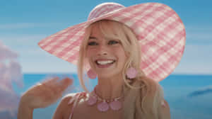 Barbie Movie Beach Scene Smiling Wallpaper