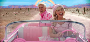 Barbie Movie Desert Drive Scene Wallpaper