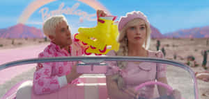 Barbie Movie Pink Convertible Scene Wallpaper