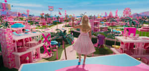 Barbie Movie Pink Wonderland Scene Wallpaper