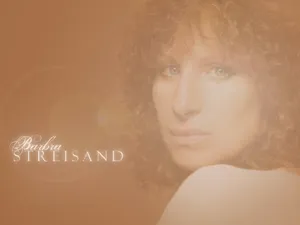 Barbra Streisand Memories 1981 Album Cover Orange Overlay Wallpaper