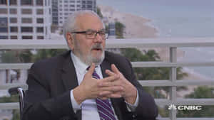 Barney Frank Speaking During A Cnbc Interview Wallpaper