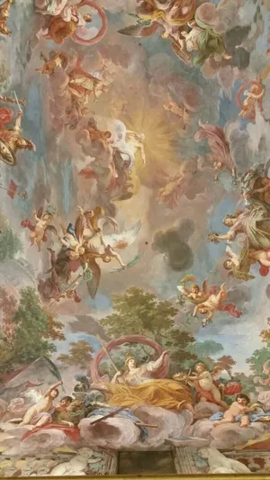 Baroque_ Ceiling_ Angels_ Ascension Wallpaper