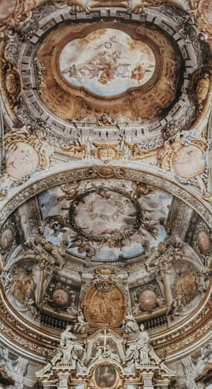 Baroque Ceiling Fresco Masterpiece Wallpaper