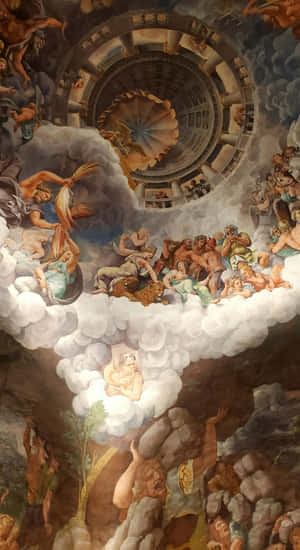 Baroque Ceiling Fresco Masterpiece Wallpaper