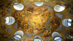 Baroque Ceiling Fresco Masterpiece Wallpaper