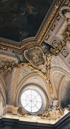 Baroque Ceiling Ornamentation Wallpaper