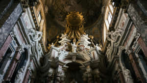 Baroque Church Interior Wallpaper