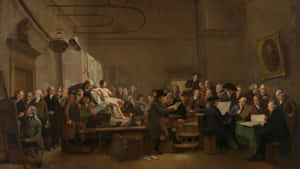 Baroque Era Intellectual Gathering Wallpaper