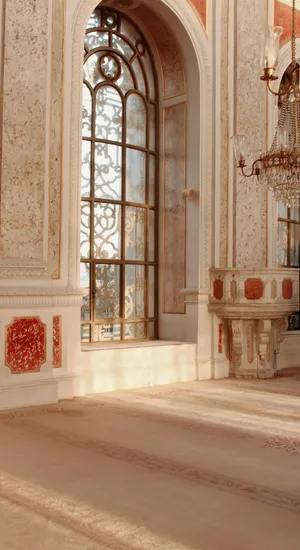 Baroque Interior Window Design Wallpaper