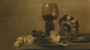 Baroque Still Life With Glass Wallpaper