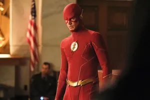 Barry Allen In Fast Superhero Suit Wallpaper